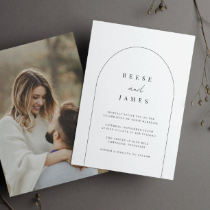 Line Arch Modern Minimal Photo Wedding Invitation