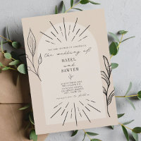 Line Art Arch Script Tan Desert Botanical Wedding