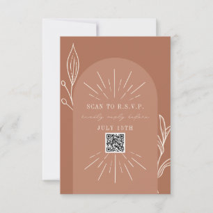 Line Art Arch Terracotta QR Code Scan To RSVP