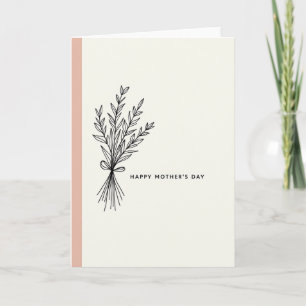 Line Art Bouquet Mothers Day Card