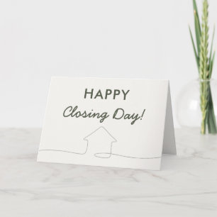 Line Art Closing Day Green Real Estate Agent Card