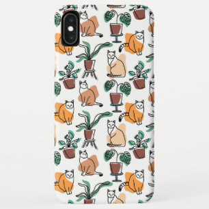 Line art drawing cats and flowers Case-Mate iPhone case