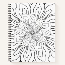Line art drawing flower colouring page