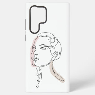 Line Art drawing of woman - Live your dreams Samsung Galaxy Case