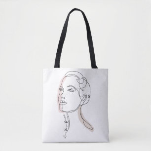 Line Art drawing of woman - Live your dreams Tote Bag
