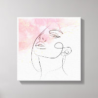 Line art drawing Woman outline Wall Art