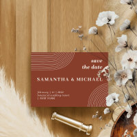 Line Art Elegant Terracotta Indie Save date