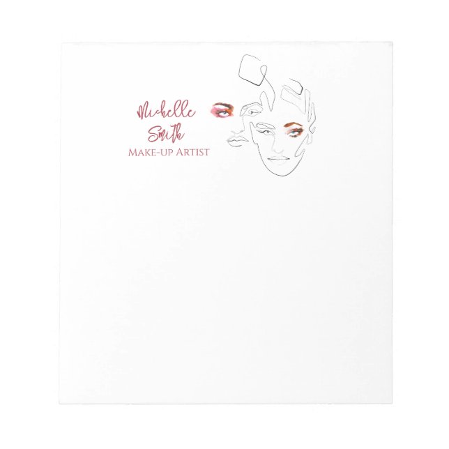 Line art Fashion make up, make up artist branding Notepad (Front)
