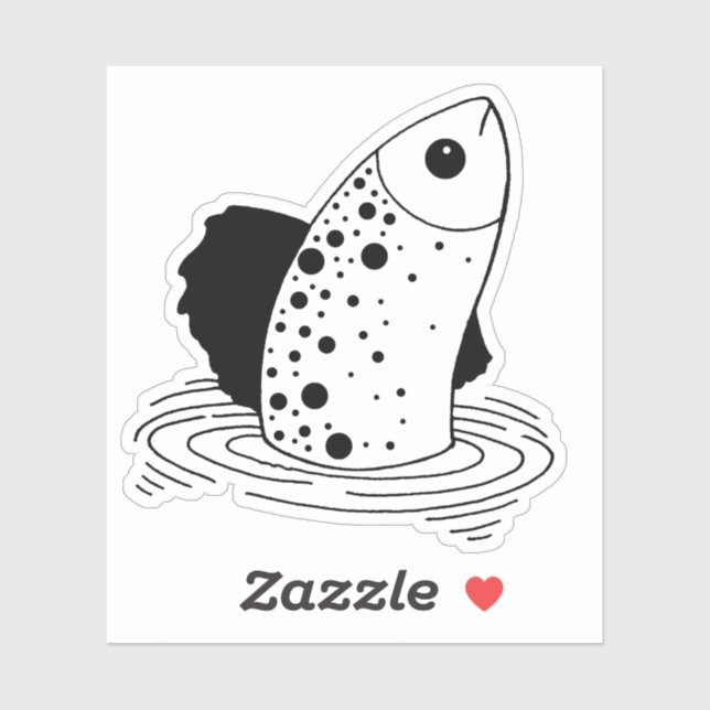 Line Art Fish Sticker  (Sheet)