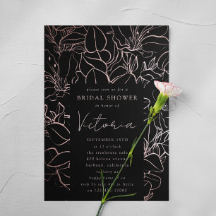 Line Art Floral Bridal Shower Foil
