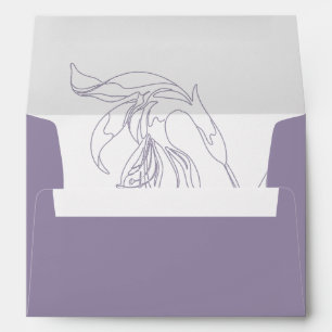 Line Art flower Lavender 5x7 Invitation Envelope