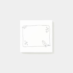 Line art frame illustration , Whale Post-it Notes
