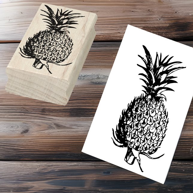 Line Art Fruit Illustration - Pineapple Rubber Stamp (Creator Uploaded)