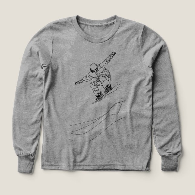 line art illustration of a snowboarder (Design Front)