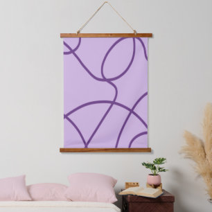 Line Art in Purple Hanging Tapestry