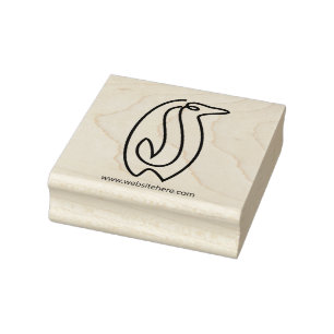 Line Art Minimalistic Penguin Rubber Stamp