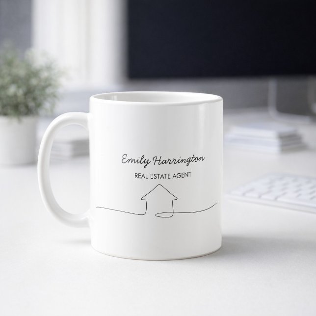 Line Art Neutral Real Estate Agent Coffee Mug (Creator Uploaded)