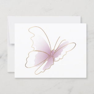 LINE ART PURPLE BUTTERFLY POSTCARD
