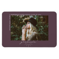 Line Art Purple Graduation Photo Announcement