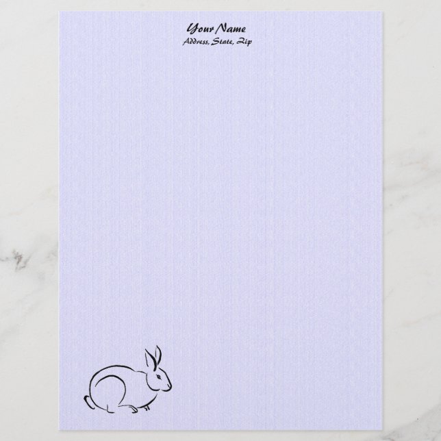 Line art rabbit letterhead template (Front)