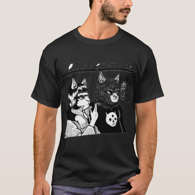 Line Art Style Rock Band T-Shirt (Front)