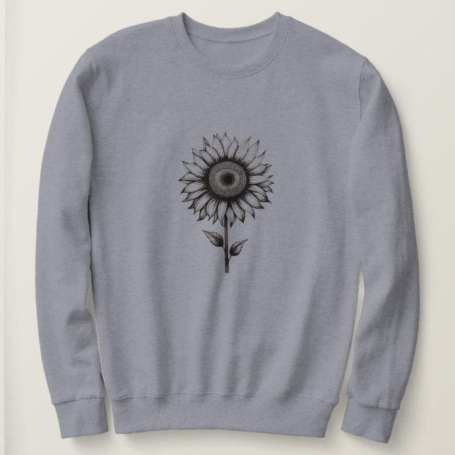 Line Art Sunflower Sweatshirt (Design Front)