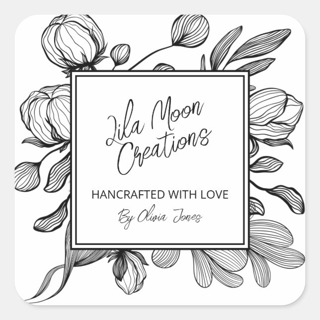 Line Art White Branding Labels (Front)