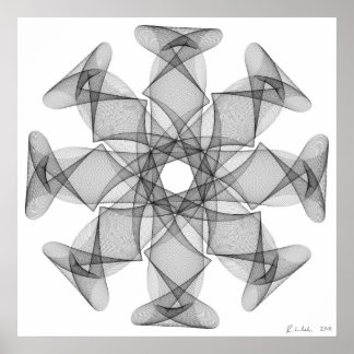 Line Art with an eight symmetry Poster