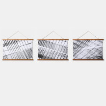 Line Art Wood Topped Wall Tapestry