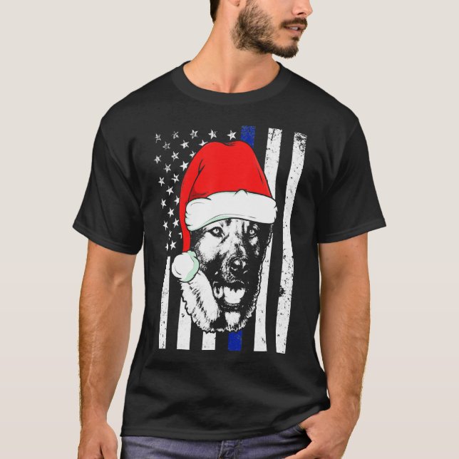 Line Christmas German Shepherd 241 T-Shirt (Front)