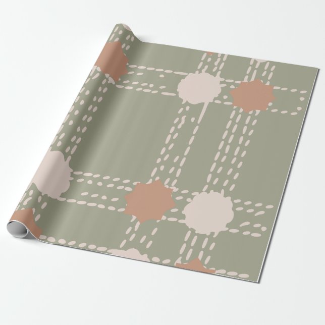 Line & Circle Pattern Wrapping Paper (Unrolled)
