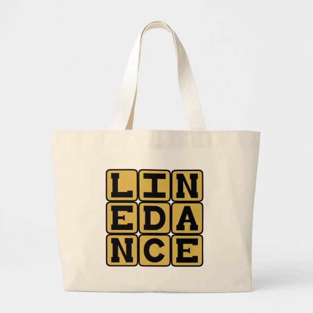 Line Dance, Choreographed Dance Large Tote Bag (Front)
