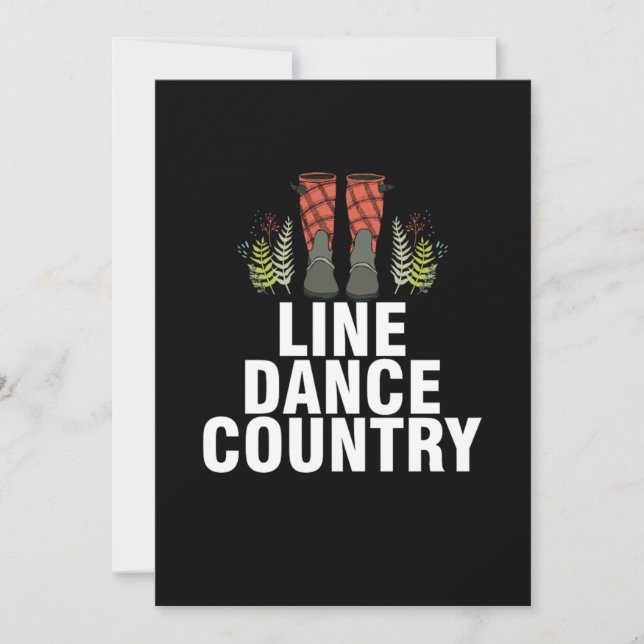 Line Dance Country Square Dance Line Dancing Gift Invitation (Front)