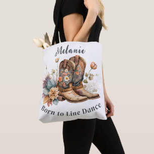 Line Dance Country Western Boots Flowers Mug Tote Bag