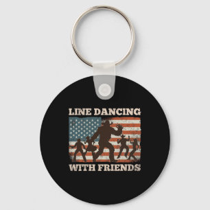 Line Dance Dancing Western Bigfoot Country Music S Key Ring