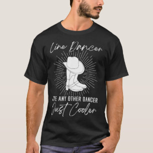 Line Dance For Line Dancers Women's Black Cotton P T-Shirt