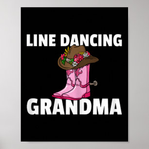 Line Dance Grandma Country Music Dancing Dancer Poster