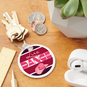 Line dance Love Cowboyhat pink Key Ring