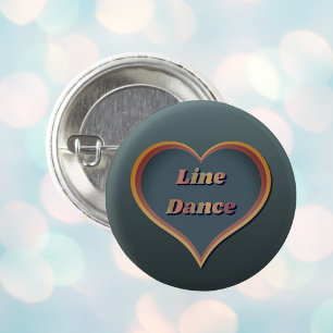 Line dance Love Heart 3 Cm Round Badge