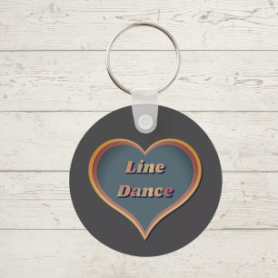 Line dance Love Heart  Key Ring