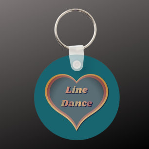 Line dance Love Heart Key Ring