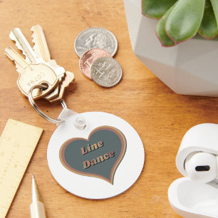 Line dance Love Heart  Key Ring