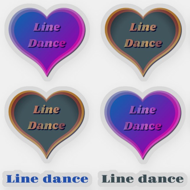 Line dance love hearts Custom-Cut Vinyl Sticker (Creator Uploaded)