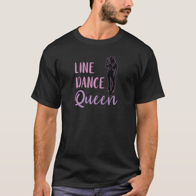 Line Dance Queen Steps Country Western Dancer Line T-Shirt (Front)