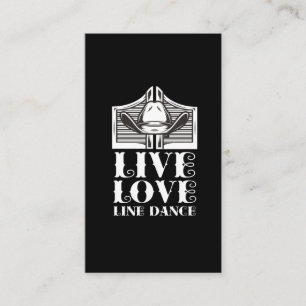 Line Dance Western Hat Country Line Dancing Love Business Card