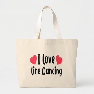 Line Dancer Country Dance Western Line Dancing Large Tote Bag