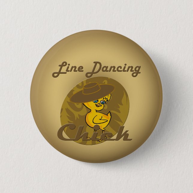 Line Dancing Chick #6 6 Cm Round Badge (Front)