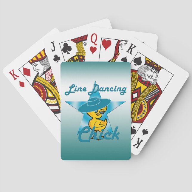 Line Dancing Chick #7 Playing Cards (Back)