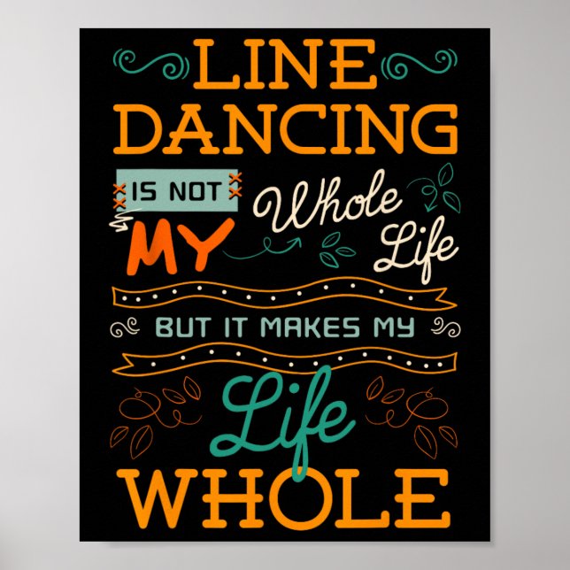 Line Dancing Choreographed Dance Teacher Group Dan Poster (Front)