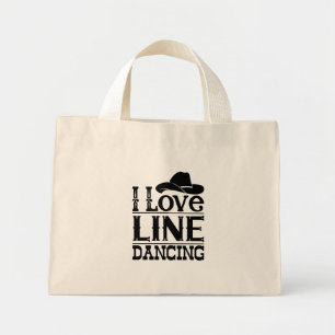 Line Dancing Cowboy Boots Cowgirl Country Music Mini Tote Bag
